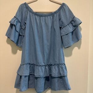 Forever 21 Light Blue Ruffled Mini Dress / Tunic